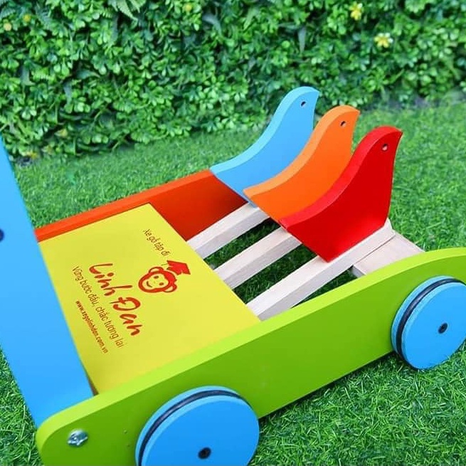 [FREESHIP] Xe Tập Đi Bằng Gỗ 3 Con Gà Cao Cấp Cho Bé Yêu, Xe Gà Tập Đi Bằng Gỗ Hàng Loại 1