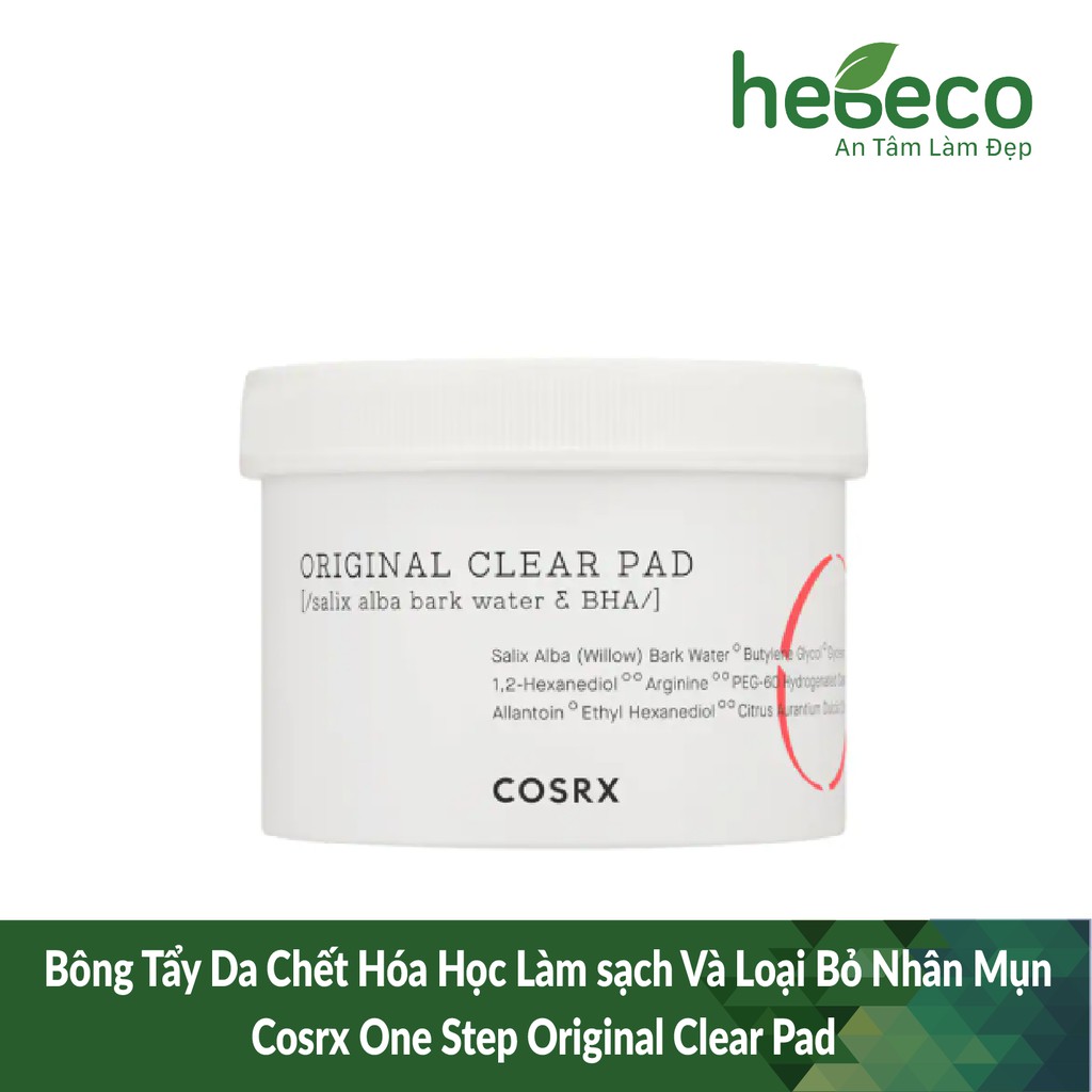 Bông Tẩy Da Chết Hóa Học Làm sạch Và Loại Bỏ Nhân Mụn Cosrx One Step Original Clear Pad - Hàn Quốc Chính Hãng