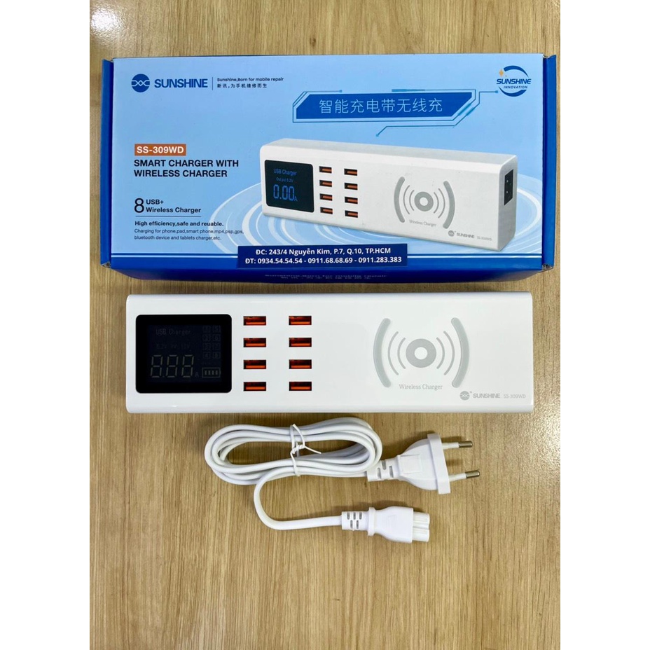 Bộ sạc nhanh 8 cổng SS-309WD Sunshine