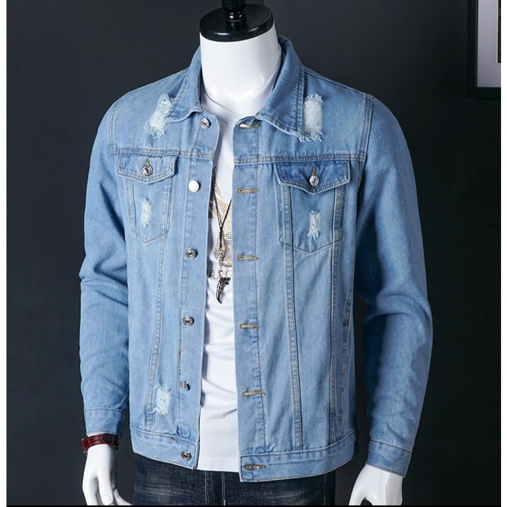 Áo khoác jean nữ đen trơn đen rách basic có túi thật túi trong chứa điện thoại size 40-85kg chỉ có tại Panda Style Store