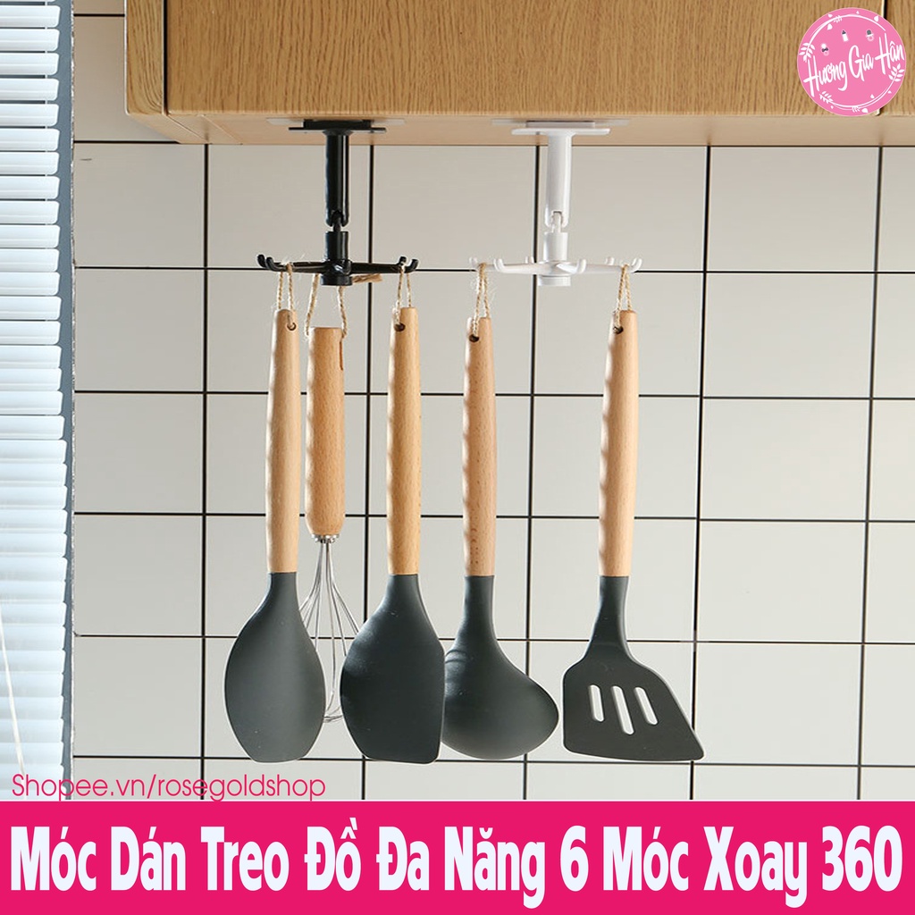 Móc Dán Treo Đồ 6 Nhánh Xoay 360° Siêu Tiện Lợi, Decor Nhà Cực Đẹp - Móc Treo Vá Muỗng Chìa Khóa, Khẩu Trang ...