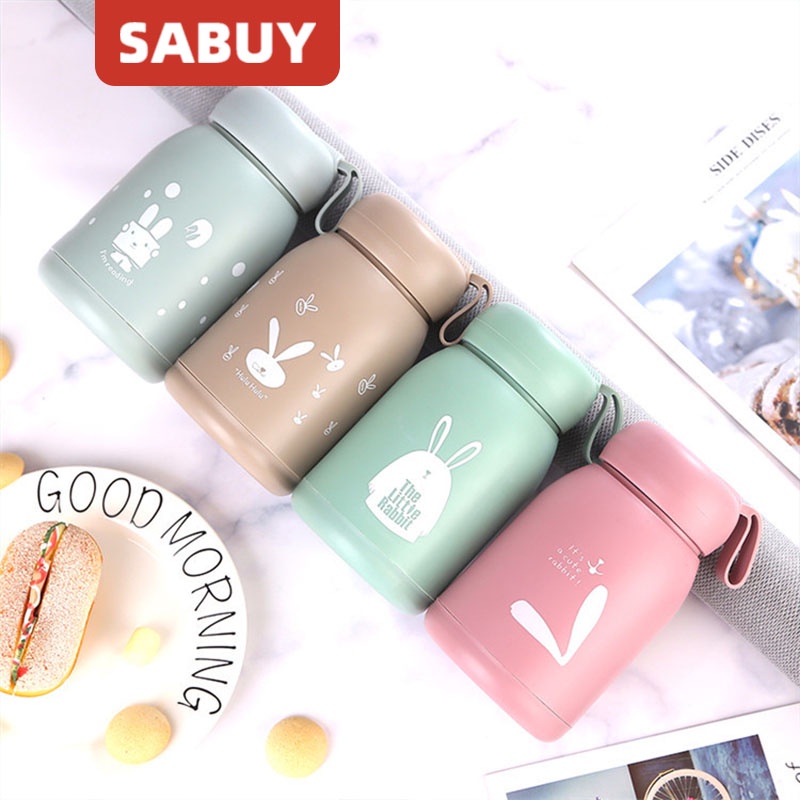 Dễ Thương Bình Đựng Nước Cách Nhiệt Chống Trượt Chống Mài Mòn Hình Thỏ Đáng Yêu Cho Trẻ Em