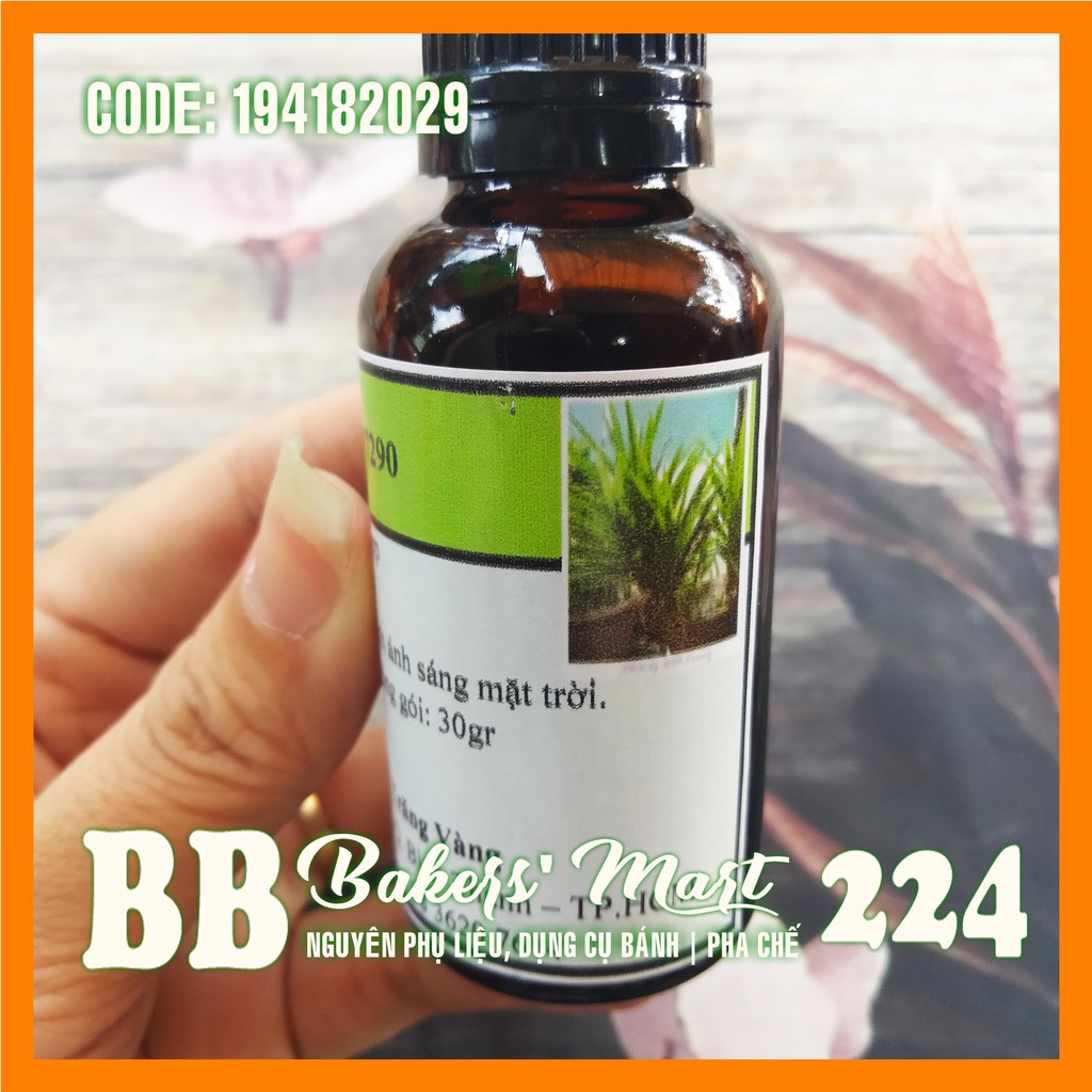 Hương mùi LÁ DỨA tổng hợp PANDAN 6997290 - Chai 30gr