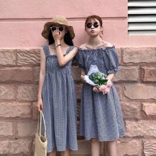 Đầm caro trễ vai cực xinh - đầm caro đẹp