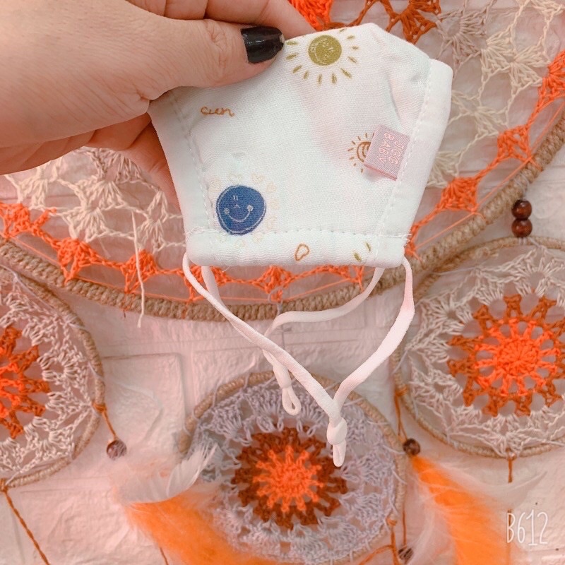 Khẩu Trang Vải Xô Xuất Nhật 6 Lớp Trẻ Em Kháng Khuẩn,Chống Bụi Mịn Cho Bé Sơ Sinh Tới 2 Tuổi-Có Tăng Đơ