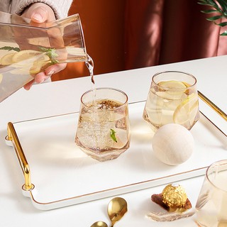 Bộ 6 Cốc-Ly Thủy Tinh Luxury Crystal Diamond Tráng Bạc Dùng Uống  Rượu Mạnh Whyski, Dung Tích 315ml