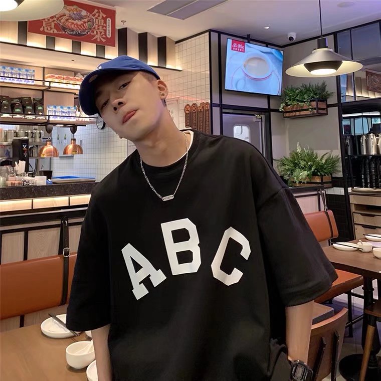 Áo phông nam big size có size lớn M-8xl Áo thun unisex nam nữ form rộng tay lỡ phông In Chữ ABC Phong Cách Mỹ Thời Trang