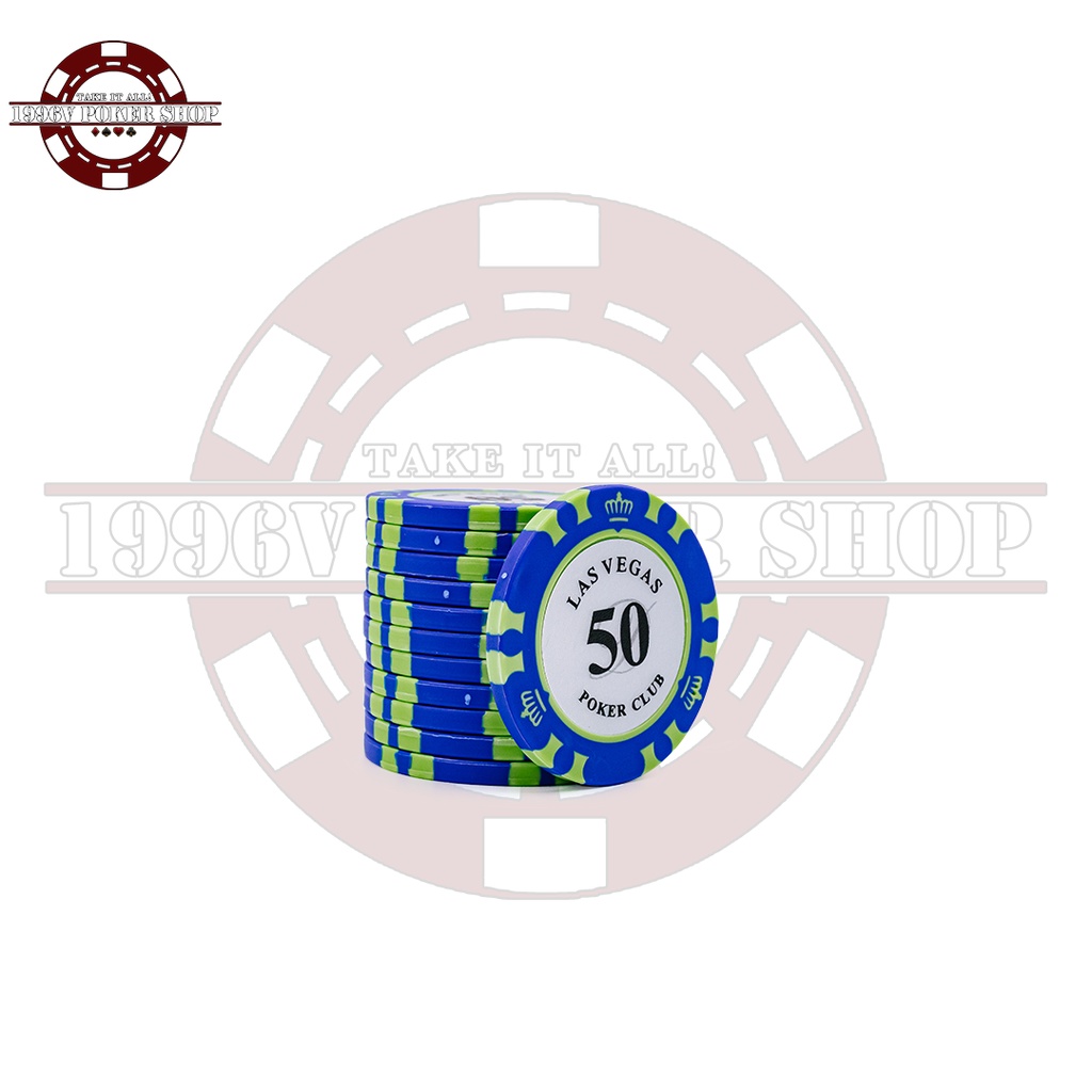 Cọc 25 chip Poker có số, phỉnh poker Las Vegas chip set Pocker đất nung - 1996V Poker Shop