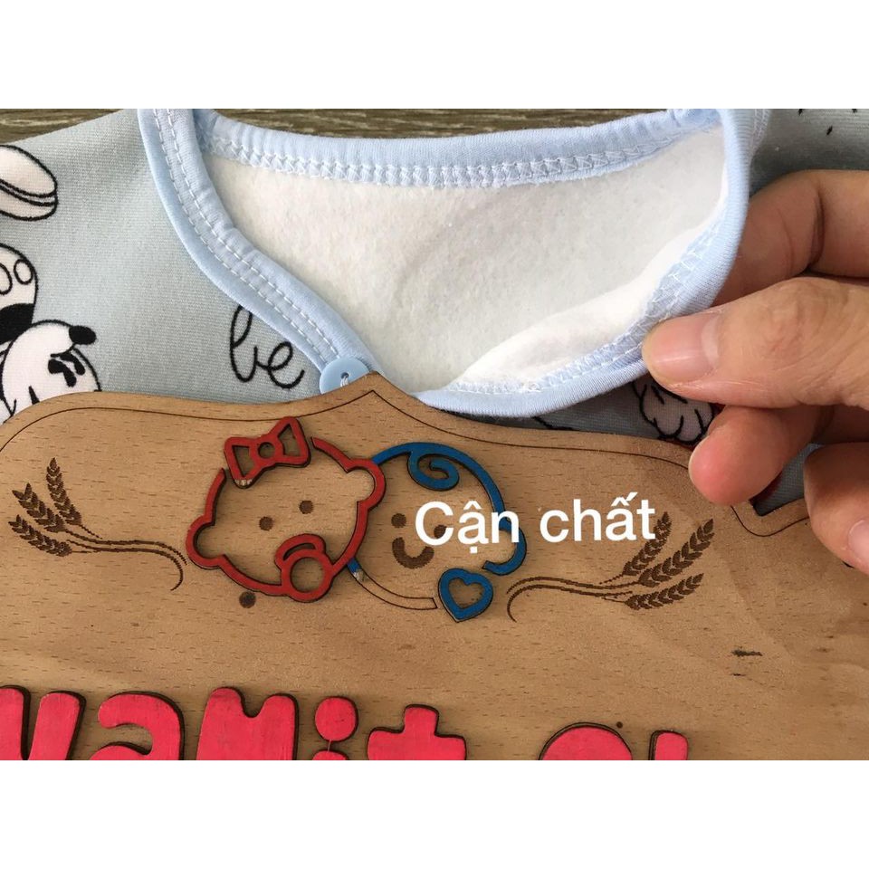Áo gile nỉ lót lông hoa tiết cho bé sơ sinh