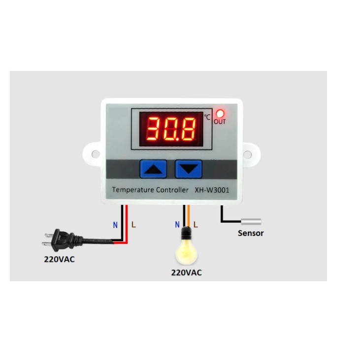 Công tắc cảm biến nhiệt độ đa năng XH-W3001 220V bộ điều khiển nhiệt độ