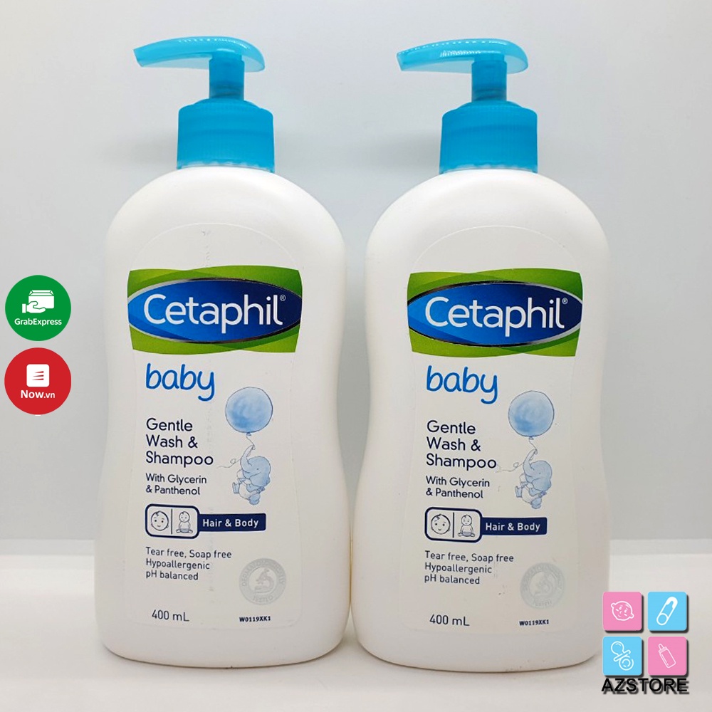 Sữa tắm gội Cetaphil baby wash shampoo wtih Glucerin &amp; Panthenol 400ml - Tắm + gội Cetaphil