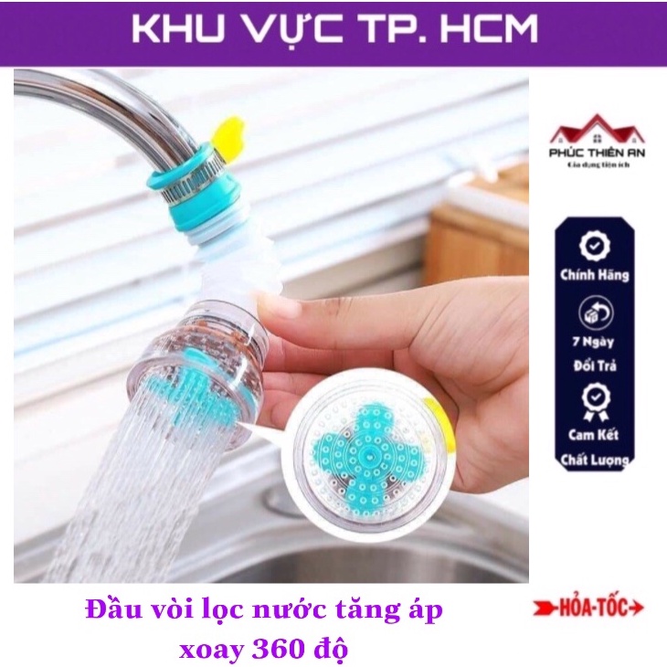 Đầu Vòi Lọc Nước Tăng Áp Xoay 360 Độ - Dùng Cho Bồn Rửa Chén, Bát