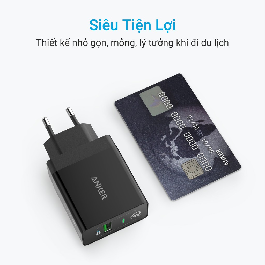 [Mã ANKER504 giảm 5% đơn 799K] Sạc ANKER PowerPort+ 1 cổng 18w Quick Charge 3.0 - A2013
