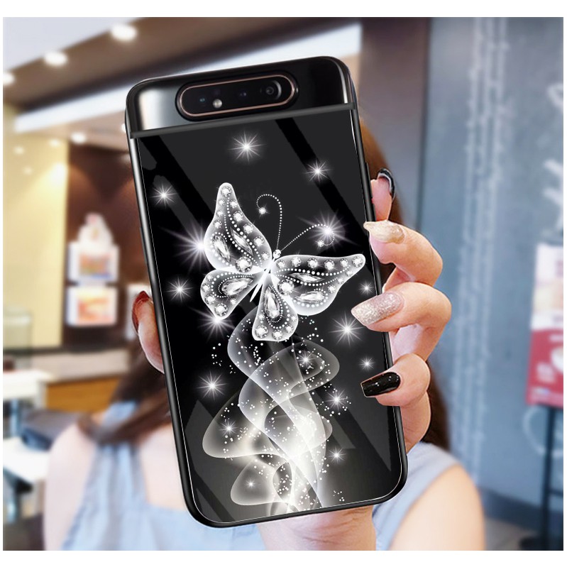 Ốp Lưng SAMSUNG A80 mặt kính cường lực cao cấp