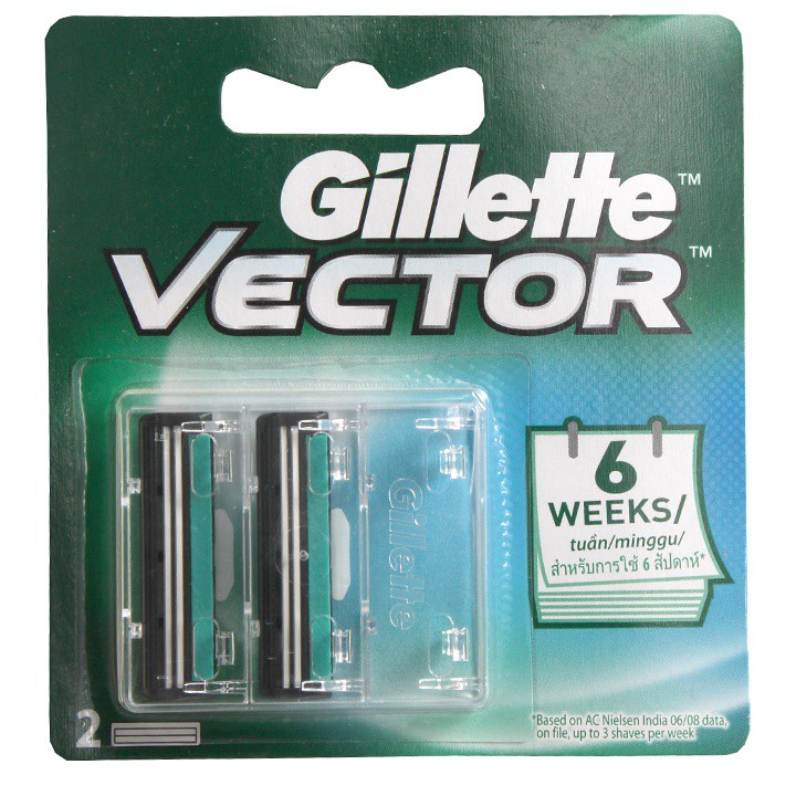 Combo  Dao Cạo Râu và 2 Lưỡi dao cạo râu Gillette Vector