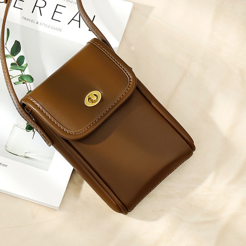 Túi Đeo Vai Đựng Điện Thoại Màu Trơn Đơn Giản Thời Trang Cho Nữ