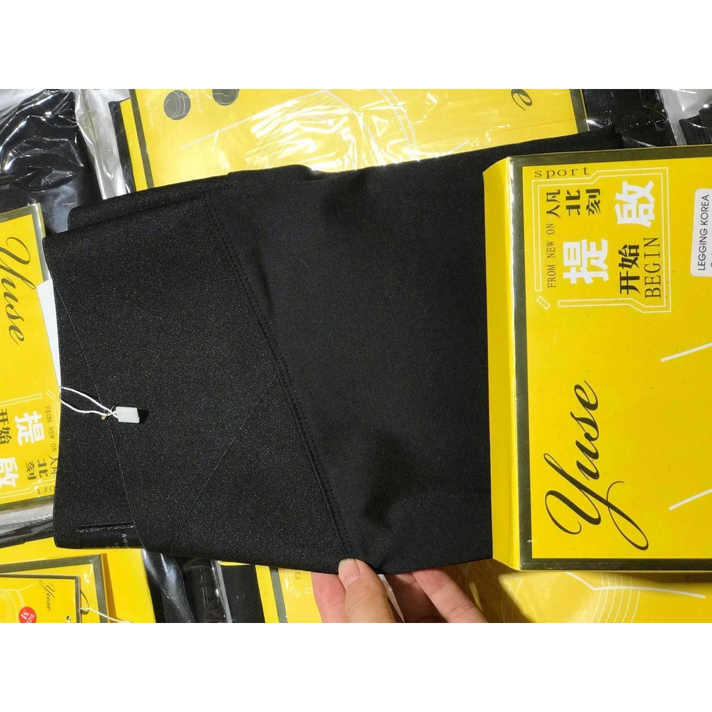 Quần legging nữ dài cạp chéo nâng mông chất liệu Umi Hàn co giãn 4 chiều H5