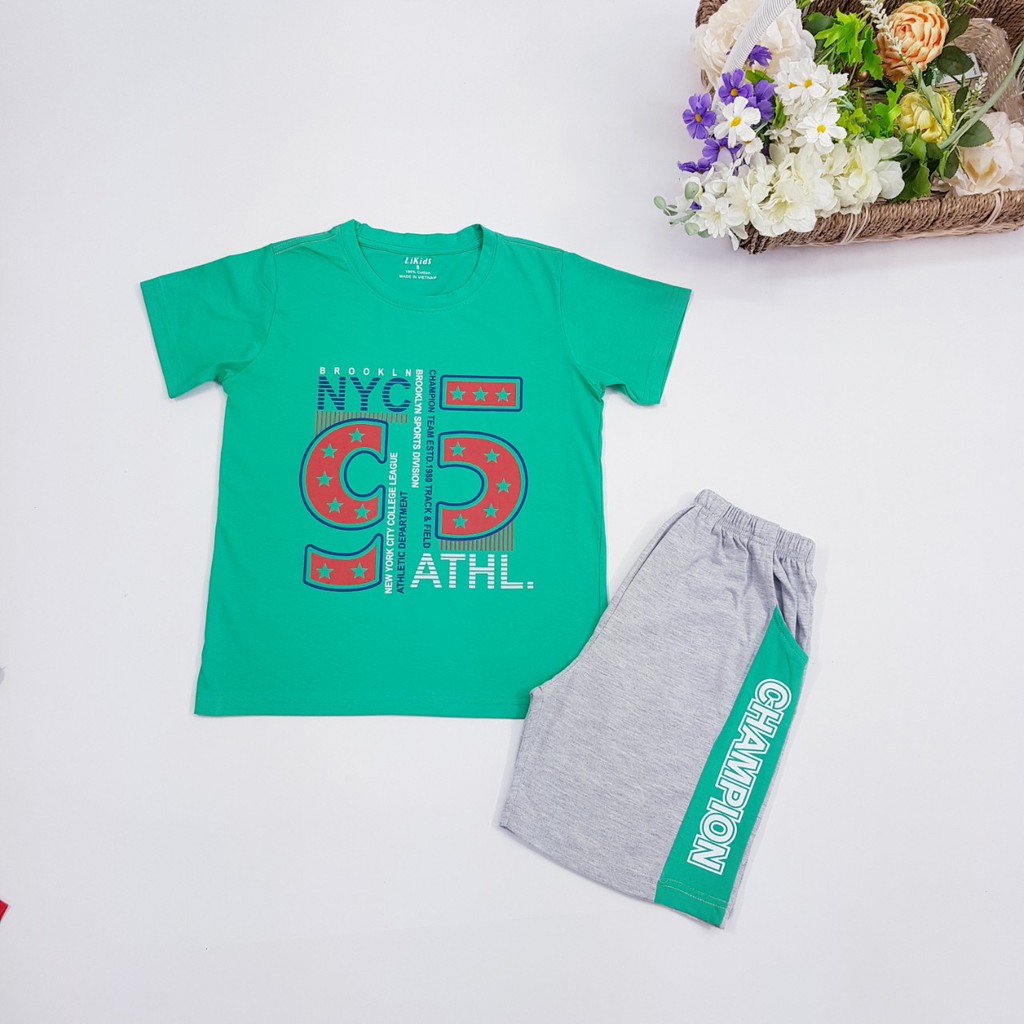 Bộ quần áo bé Nam BinBin Shop cộc tay chất liệu 100% Cotton họa tiết đơn giản thiết kế chuẩn form, thoáng mát từ 25-60kg