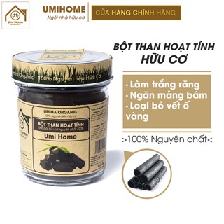 Bột Than Hoạt Tính hữu cơ UMIHOME 135g nguyên chất Đánh trắng răng và ngăn