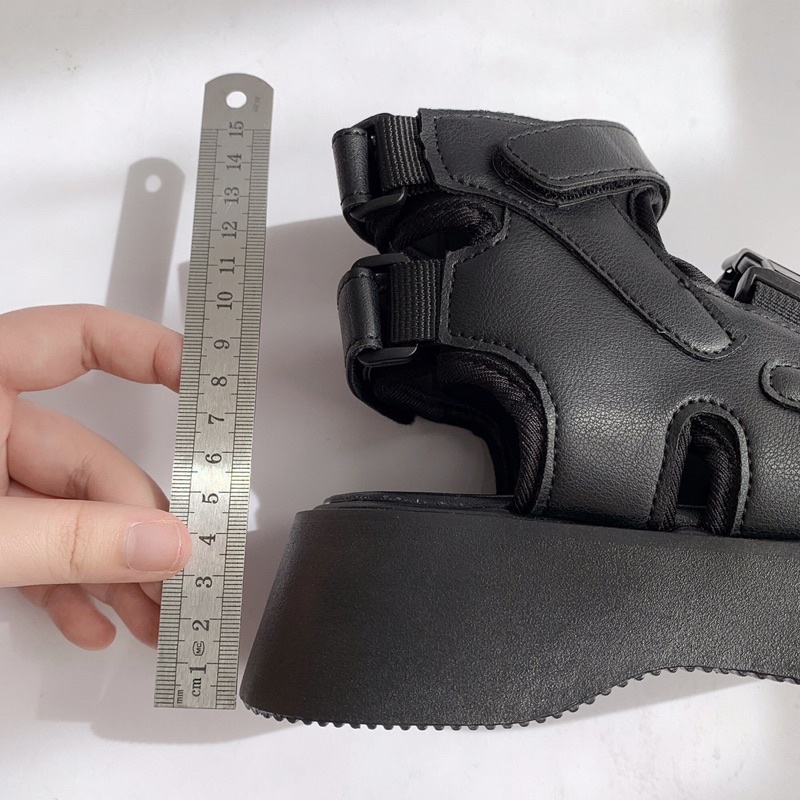 Giày Sandal Nữ Ulzzang bản cao cấp - Giày Sandal cổ cao đế 5 phân 3 quai ngang đi học mang áo dài