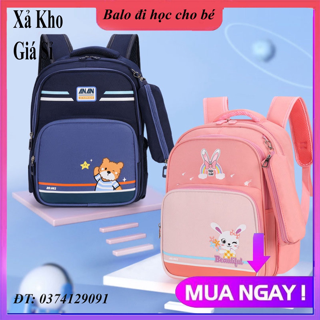 Balo đi học cho bé từ lớp 2-7 cho bé trai và bé gái, cặp học sinh tiểu học cho bé cấp 1, cấp 2 hình chú chó thỏ đáng yêu