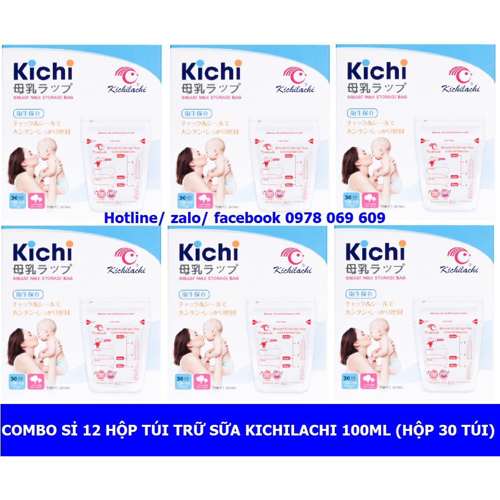 Túi trữ sữa 100ml Kichilachi (hộp 30 túi)