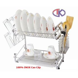 Giá bát inox Hàn Quốc 2 tầng - Model E