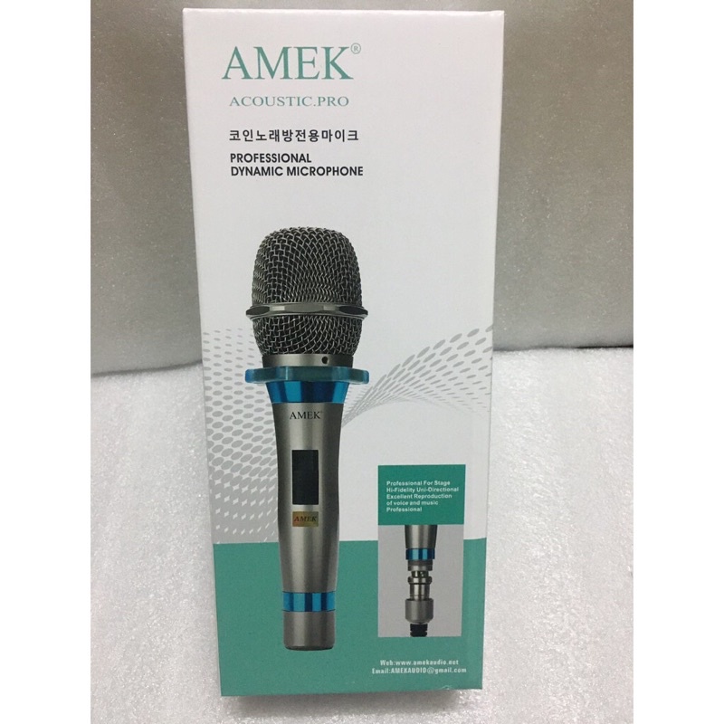 Micro Có Dây chính hãng AMEK F5 Hát Karaoke Chuyên Nghiệp, thân kim loại, Jack mạ vàng chống nhiễu