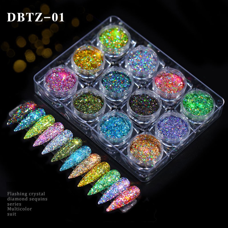 Set 12 hủ nhũ khổng tước sáng lấp lánh