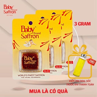 Saffron nhuỵ hoa nghệ tây baby saffron - deluxe mogra số 1 ấn độ, nhập khẩu chính ngạch, combo 3gram