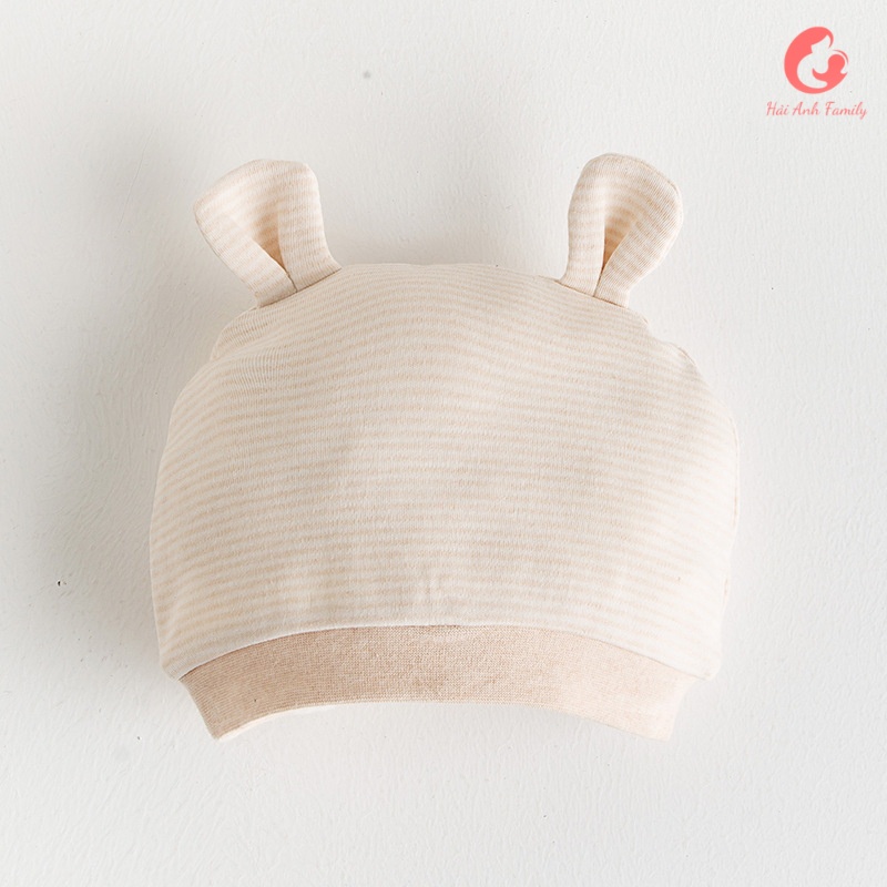 Mũ che thóp cho bé sơ sinh, mũ cotton hữu cơ tự nhiên giữ ấm đầu