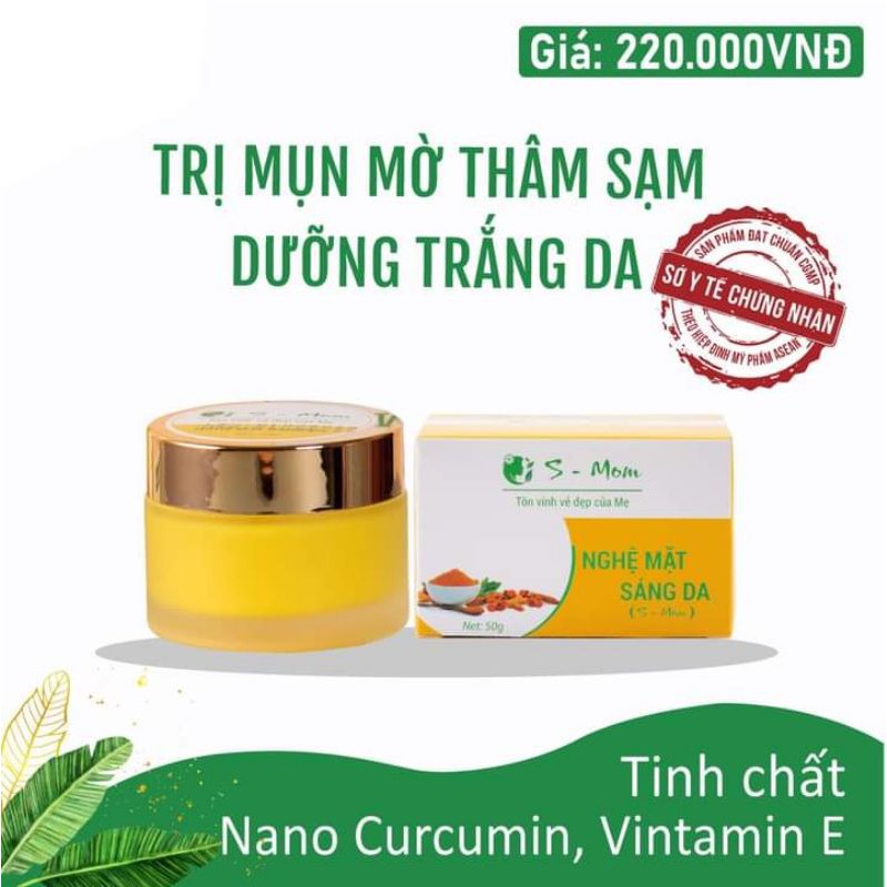 Nghệ Mặt Sáng Da Dưỡng Trắng - Mờ Thâm Mụn S-Mom ( kem nghệ s-mom )