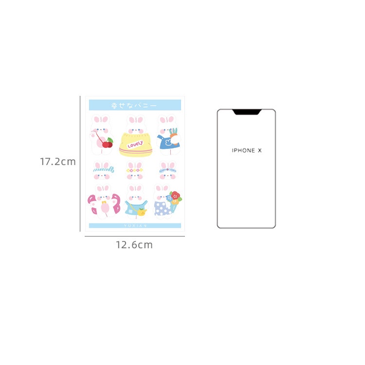 Sticker cute dễ thương, hình dán 2 miếng sticker trang trí sổ vở, điện thoại, vali giá rẻ