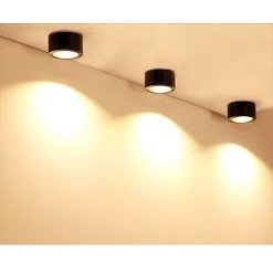 Đèn ống bơ 3 màu ốp trần nổi công suất 7W,12w vỏ đen, trắng chất lượng cao