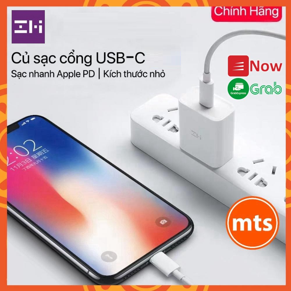 [người bán địa phương] Củ sạc nhanh PD ZMI HA716 20W / HA711 18W cho Apple, iPhone 8/XS/XS MAX/XR chuẩn MFi cổng USB Typ