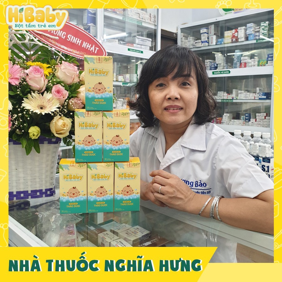 Bột Pha Nước Tắm Trẻ Em Thảo Dược HI BABY Giúp Kháng Khuẩn, Đánh Tan Mề Đay Mẩn Ngứa, Mụn Nhọt, Chàm Sữa Hộp 10 Gói