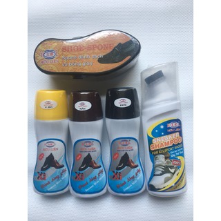 Xi Đánh Giày Hữu Liên 50ml (Vàng,Nâu,Đen) + Chai Cleaner,Hộp Sáp