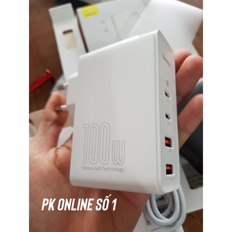 Củ Sạc Nhanh Baseus 100W Gan USB Type C PD QC 4.0 3.0 USB-C Cho Iphone 12 Pro Max Macbook