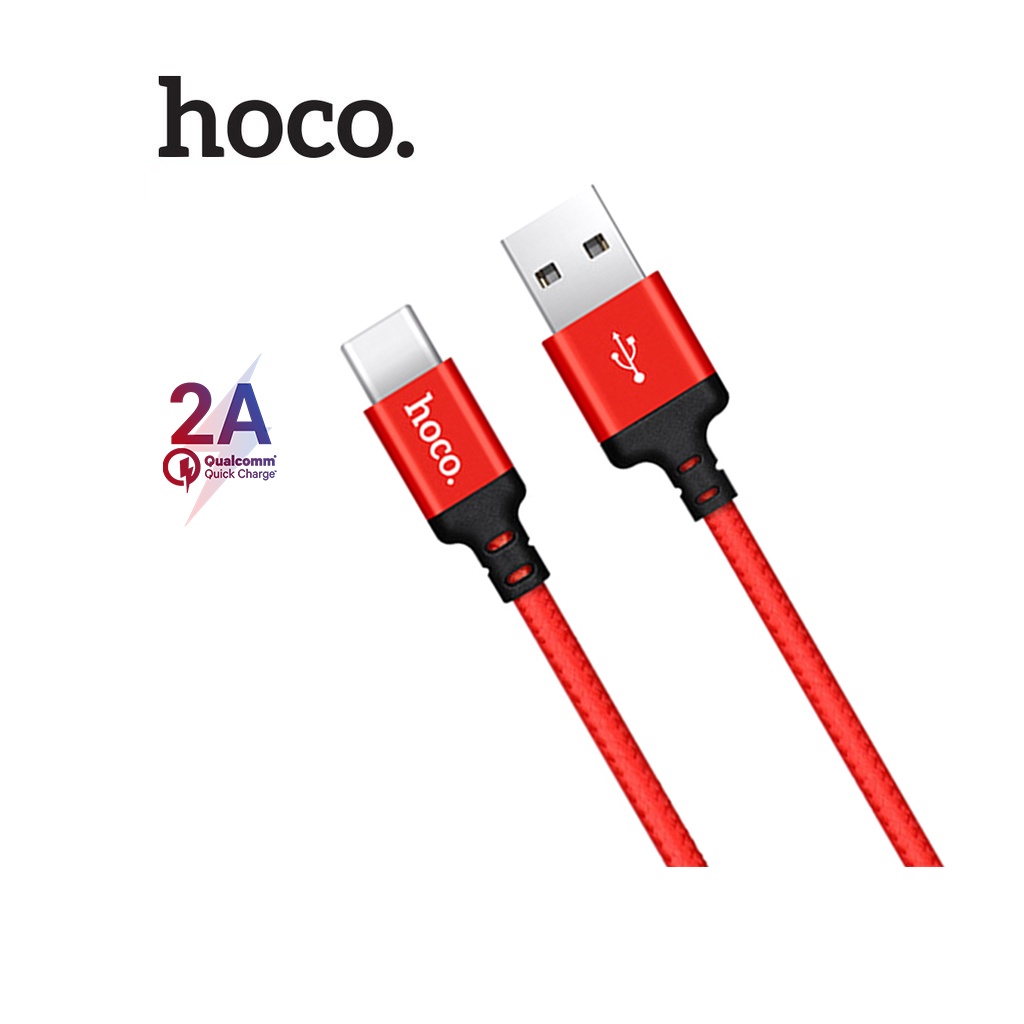 Cáp sạc dây dù 2A Hoco X.14 chân cắm Type-C truyền dữ liệu và đồng hóa ổn định cho Android dây dài 1M