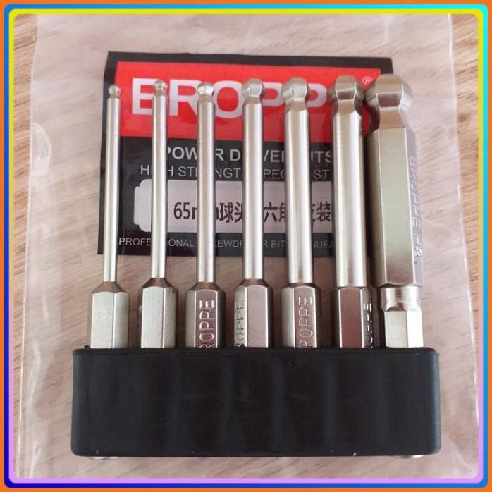 Bộ 7 mũi lục giác ĐẦU BI cho khoan hãng BROPPE