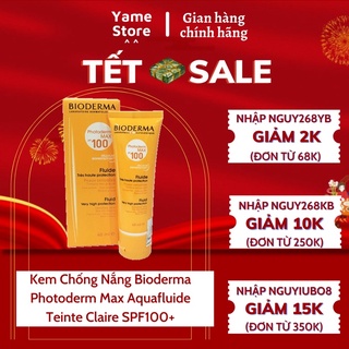 Kem Chống Nắng Bioderma Photoderm Max Aquafluide Teinte Claire Tông Màu Tự Nhiên SPF100+