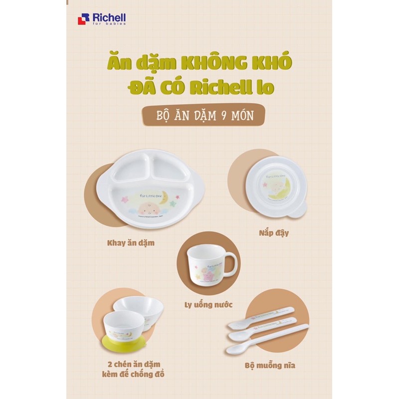Bộ ăn dặm LO 9 món Richell chính hãng cho bé