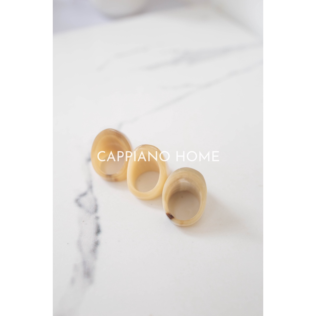 Nhẫn bằng sừng tự nhiên, chất liệu sừng cao cấp bản 2cm, nhẫn phụ kiện đeo tay | Cappiano home