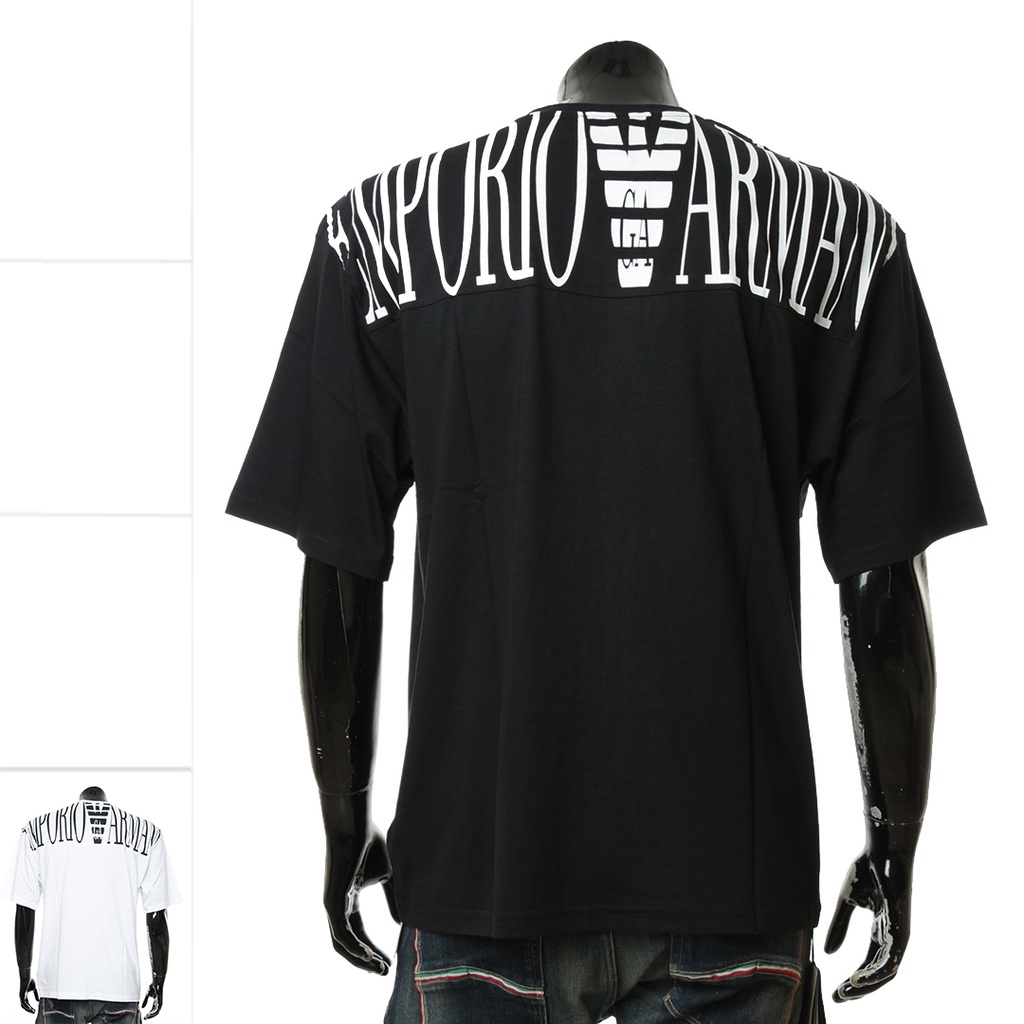 Áo Thun Cotton Tay Ngắn In Logo Emporio Armani + Thẻ Tag S-5XL Thời Trang Cho Nam Nữ