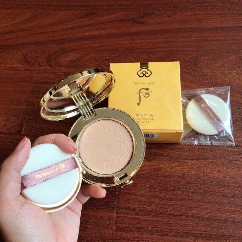 Phấn phủ Whoo Vàng đông y dạng nén Whoo Mi Makeup Pact che phủ cao