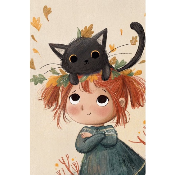 Bộ tranh đính đá họa tiết chú mèo hoạt hình độc đáo kích thước 30x40cm dùng trang trí nhà cửa