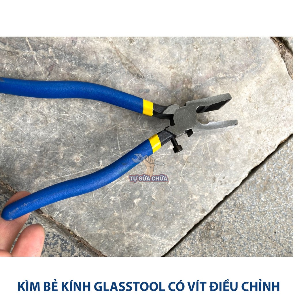 Kềm kìm bẻ kính Glass tool 200mm có vít điều chỉnh hàng loại xịn