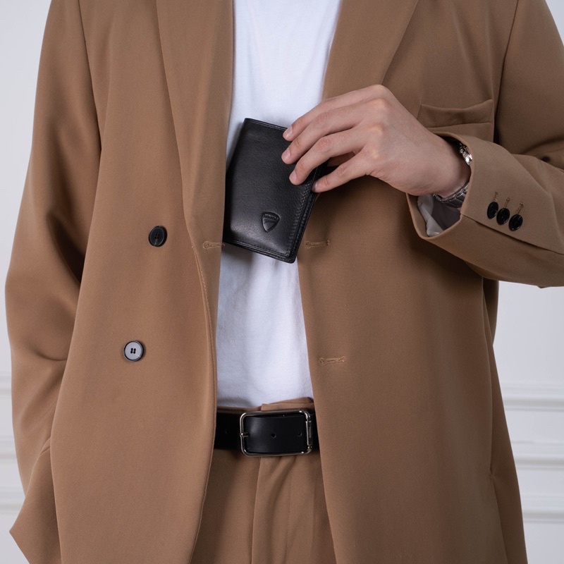 Ví Nam Da Bò Nhập Khẩu Cao Cấp Mềm Mịn Sang Trọng, Ví da Nam Cao Cấp Novida, Bóp Nam Da Bò Nhập Khẩu - Màu Đen