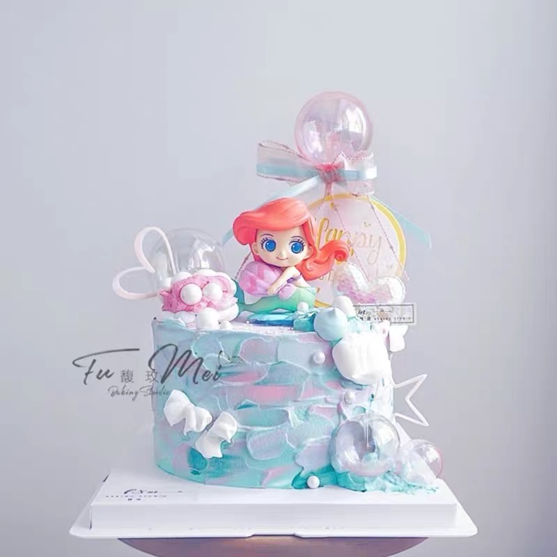 Trang trí nàng tiên cá chibi - Phụ kiện trang trí bánh sinh nhật