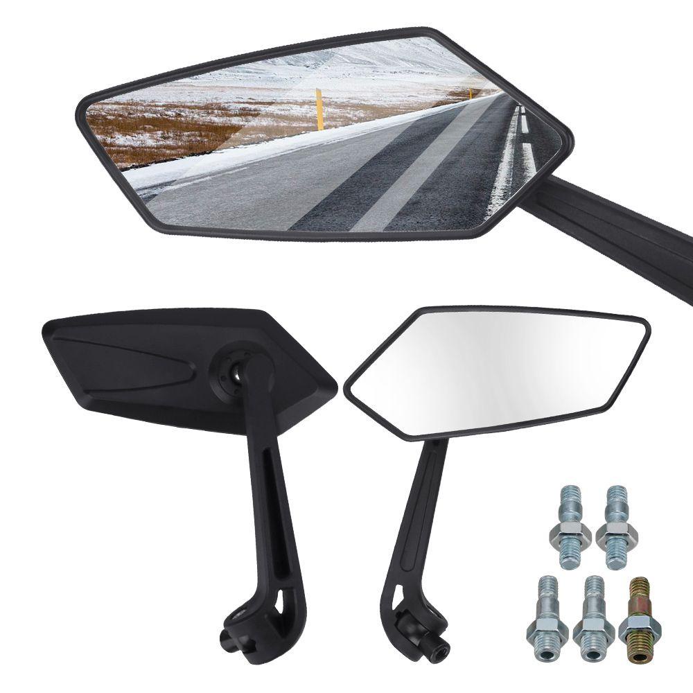 Set 2 gương chiếu hậu MMULCK gắn tay lái xe máy cafe racer màu trắng đen